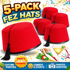 5 x Erwachsene rote Fez Mütze