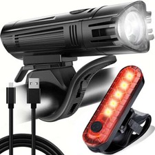 LED Fahrradlampe Set USB Akku Radlicht Fahrradlicht Vorne & Hinten Lampe Neu