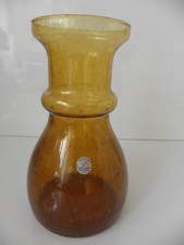 Glas Vase Bernsteinfarben Lufteinschlüße Royal Leerdam Holland