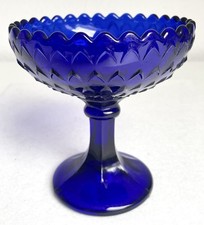Glas Schale Kelch Kobalt Blau