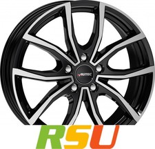 Autec Typ VD - Vidra schwarz poliert 6x15" ET43 LK5 112 ML 57.1 Alufelgen 15 ...