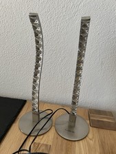 2x LED Nachttischlampen silbern Lampe Poco Line Tischlampe 3W