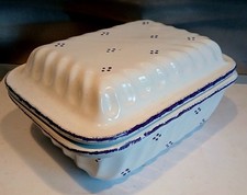 Kleiner alter Brottopf 24cm blau/ weiß