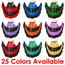 Rot & Schwarz Chiffon 11m 4 Abgestuft Zigeuner Rock Bauchtanz Rüsche Flamenco