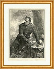 Vor fünfzig Jahren: August Neidhardt Graf von Gneisenau Holzstich E 8090 Gerahmt