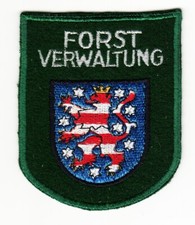BRD Forst Thüringen  Forstverwaltung  Ärmelemblem grau  / grün