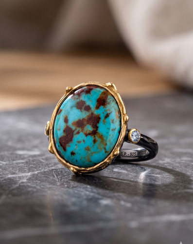 Natürlicher türkis 14k - natürlicher,