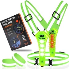 LED Warnweste Fahrrad Reflektorweste Laufweste Leuchtweste jogging reflektier...