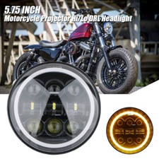 5.75" 5-3/4 LED Scheinwerfer mit Halo Angel Eye E-Geprüft Für Harley Motorrad