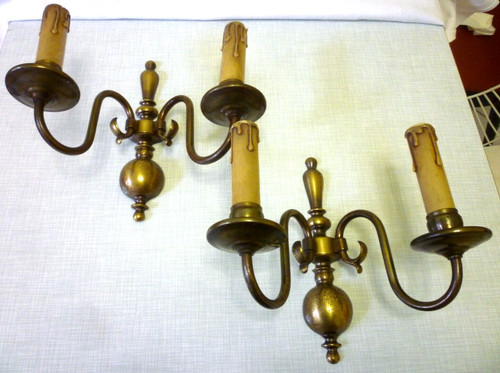 Messing wandlampen - messing,