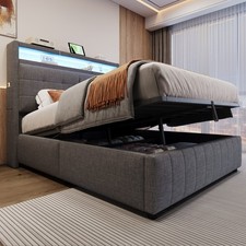 Polsterbett 140x200 cm Grau