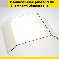 Kaminglas f Skantherm Ofenmodelle  Gebogen Kaminscheibe Sichtscheibe Ofenscheibe