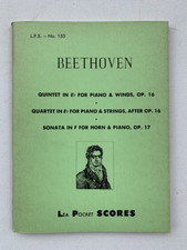 Noten. Beethoven. Quintet, Quartet, Sonata. Opus 16, 16, 17.  Taschenpartitur.