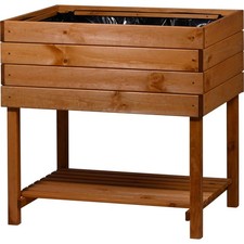 Dobar Hochbeet Kubus 2.0 mit Ablagefläche Pflanzkasten Pflanzbeet Blumenbeet