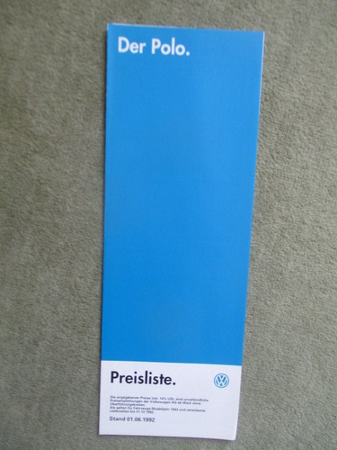 Polo preisliste - vw, (typ