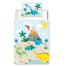 TRAUMHELDEN Dino, Dinosaurier Baby/Kinder Bettwäsche Flanell/Biber 40x60 100x135
