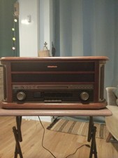 Auna Kompaktanlage Stereoanlage 10008633 Braun CD Radio USB AUX