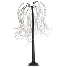 Weidenbaum Deko-Baum Trauerweide 96 LED warm weiß schwarz 150 cm Timer Trafo