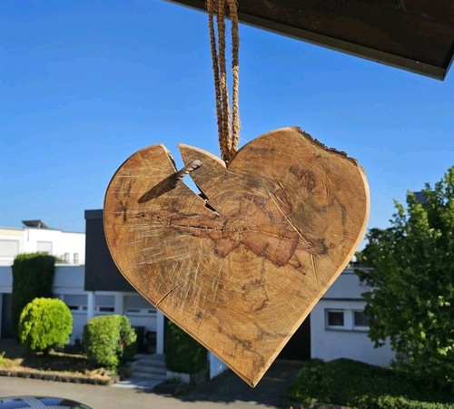 Holz herz deko - holz, groß
