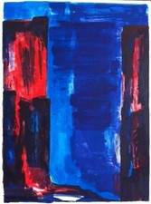 Original-Farblithografie BERND ZIMMER, abstrakt, Edition 15/120, signiert