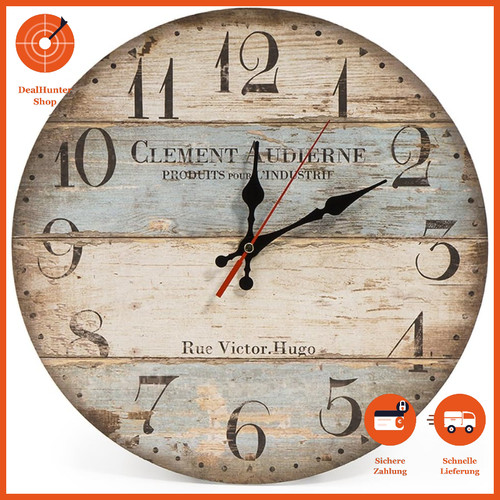 Holz wanduhr 30cm - 30cm, landhausstil
