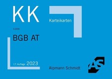 Karteikarten BGB Allgemeiner Teil (Karteikarten Buch Alpmann Schmidt Verlag
