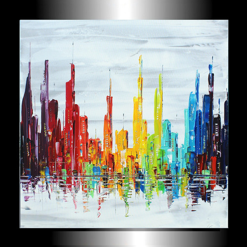 Skyline stadt gemälde - stadt,