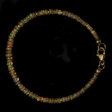 Edel-Opal Armband 925 Silber vergoldet Armkette Z352