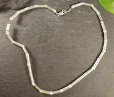 Schöne Silber Kette Collier Stäbe Röhren Kugeln VTG Draht Perlen Matt 