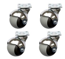 4 Stück Paket Möbelrolle 50mm mit Platte Hartbodenrollen Möbelrad Lenkrolle 2109