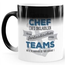 Zaubertasse Farbwechsel Tasse stolzer Chef Papa Lehrer Bruder Opa Geschenk