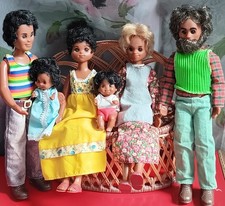 Vintage 1973 Mattel SUNSHINE FAMILY AA * 6 Puppen Familie Sonnenschein