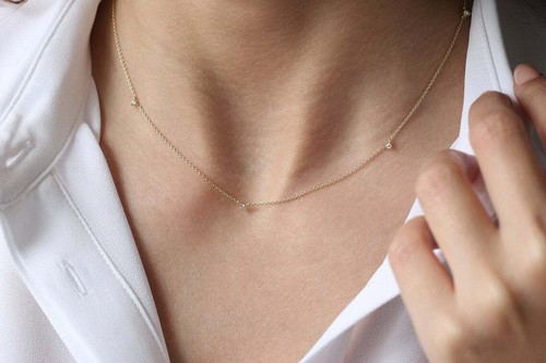 Diamanten halskette collier - collier, +