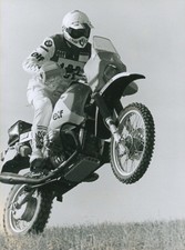 Foto BMW- Team, Rallye Paris-Dakar 1986, Rennfahrer, Motorrad - 10761145