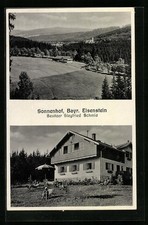 Bayr. Eisenstein, Ansichtskarte, Gasthaus Sonnenhof von Siegfried Schmid 1936 