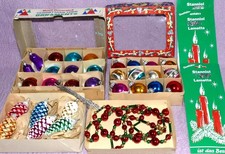 Alter Christbaumschmuck Glas-Glimmer Zapfen Baumkette Kugeln Stanniol Lametta