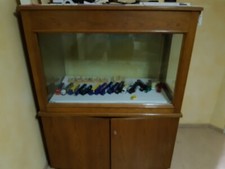 Aquarium 360 Liter mit Unterschrank und Überbau  Eiche antik