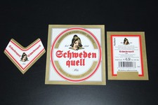 unbenutztes Bieretikett BE Schwedenquell Krostitzer Brauerei GmbH (Nachwende)