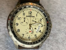 UHR Timex Expedition Military 45 mm T49893 10ATM Beige/Leder 22mm MPH Skala