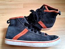 HUGO BOSS Kinder Schuhe, Sneaker, Gr. 33 Wildleder, Blau/Orange/Weiß, gebraucht