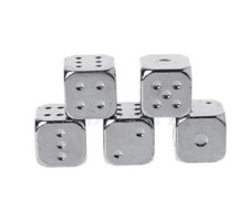 5 Metall Würfel Farbe silber