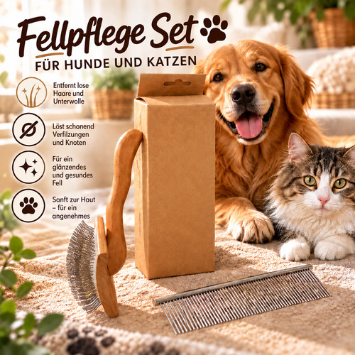 Fellpflege set zupfbürste - fellpflege-set,