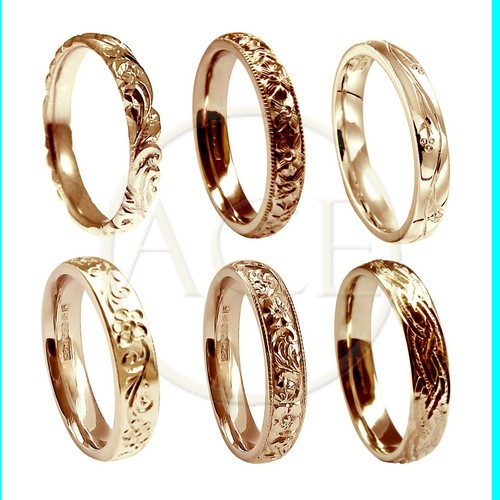 Hand graviert hochzeit ringe - hand,