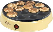 Bestron Poffertjes Maker im Retro Design, Mini Pfannkuchen Automat,  800 W, Gelb