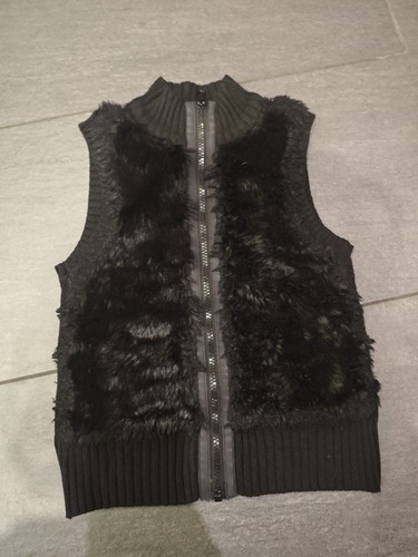 Weste fell schwarz 134 - weste,