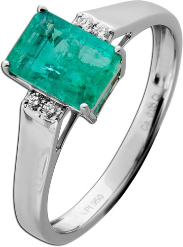 Smaragd ring platin 950 - ring,