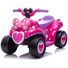 Minnie Mouse Ride On 6V Elektro Quad Bike Kleinkind Akku Fahrzeug Pink Auto NEU