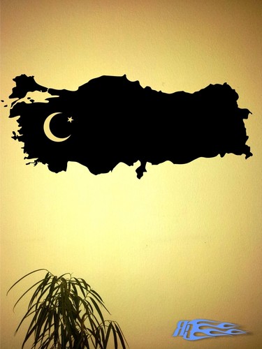 Wandtattoo türkei map länder - map,