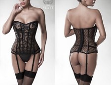 GREY VELVET CORSAGE SET netz schwarz transparent korsage gothic  clubwear