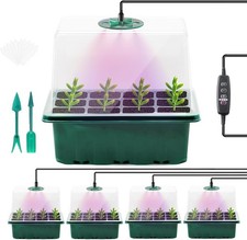5 Stk Zimmergewächshaus Mini Gewächshaus Anzucht Treibhaus mit Pflanzenlampe